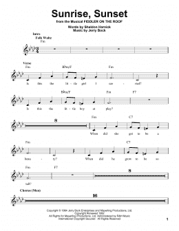page one of Sunrise, Sunset (Pro Vocal)