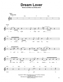 page one of Dream Lover (Pro Vocal)