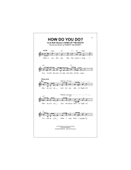 page one of How Do You Do? (Lead Sheet / Fake Book)