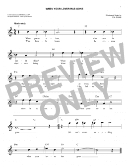 page one of When Your Lover Has Gone (Easy Lead Sheet / Fake Book)