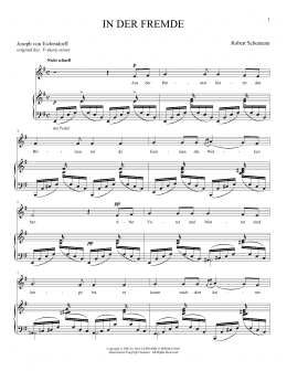 page one of In Der Fremde (In A Foreign Land) (Piano & Vocal)