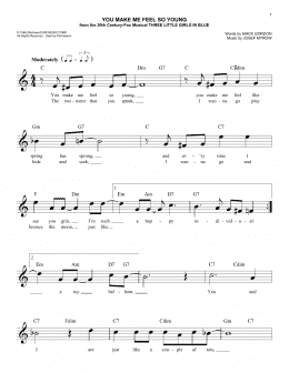 page one of You Make Me Feel So Young (Easy Lead Sheet / Fake Book)