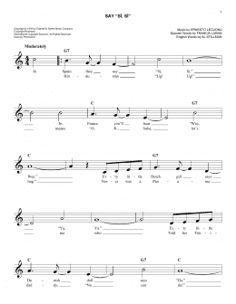 page one of Say "Si, Si" (Easy Lead Sheet / Fake Book)