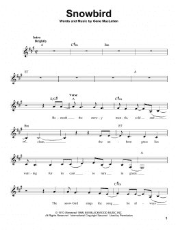 page one of Snowbird (Pro Vocal)