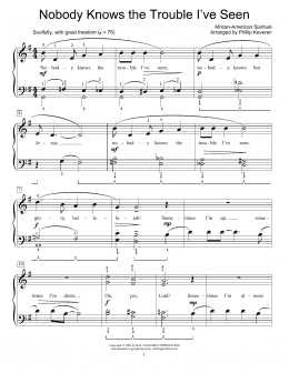 page one of Nobody Knows The Trouble I've Seen (arr. Phillip Keveren) (Educational Piano)