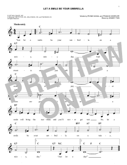 page one of Let A Smile Be Your Umbrella (Easy Lead Sheet / Fake Book)