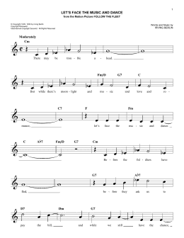 page one of Let's Face The Music And Dance (Easy Lead Sheet / Fake Book)