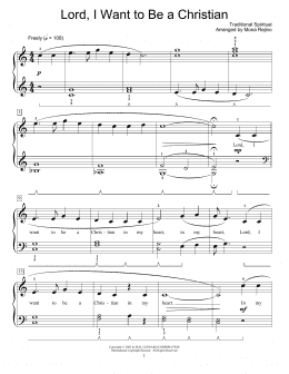 page one of Lord, I Want To Be A Christian (arr. Mona Rejino) (Educational Piano)