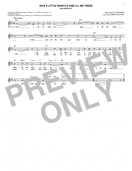 page one of Give A Little Whistle And I'll Be There (Lead Sheet / Fake Book)