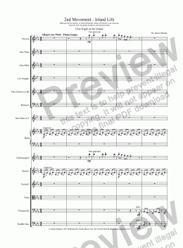 page one of  Island Life (2nd Movement - Swallows & Amazons Suite)