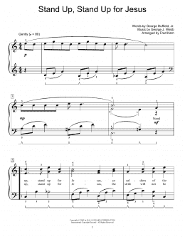 page one of Stand Up, Stand Up For Jesus (arr. Fred Kern) (Educational Piano)