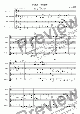 page one of March - Scipio - Sax Quartet (SATB)