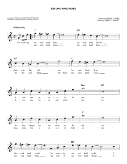 page one of Second Hand Rose (Easy Lead Sheet / Fake Book)