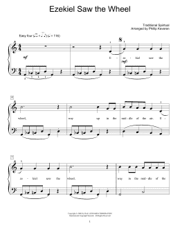 page one of Ezekiel Saw The Wheel (arr. Phillip Keveren) (Educational Piano)