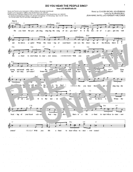 page one of Do You Hear The People Sing? (Lead Sheet / Fake Book)