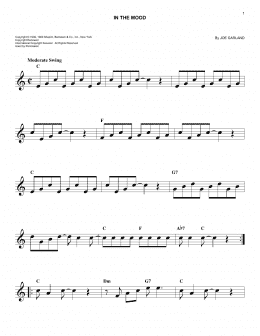 page one of In The Mood (Lead Sheet / Fake Book)