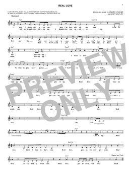 page one of Real Love (Lead Sheet / Fake Book)