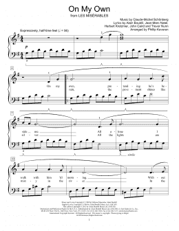 page one of On My Own (from Les Miserables) (Educational Piano)