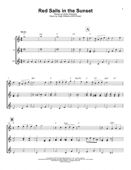 page one of Red Sails In The Sunset (Ukulele Ensemble)