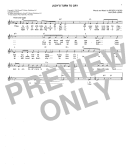 page one of Judy's Turn To Cry (Lead Sheet / Fake Book)