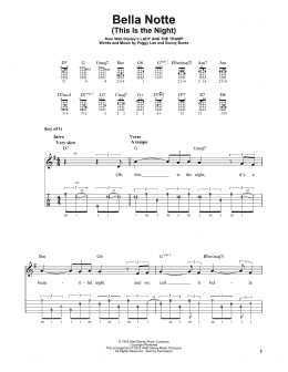 page one of Bella Notte (This Is The Night) (from Lady And The Tramp) (Banjo Tab)