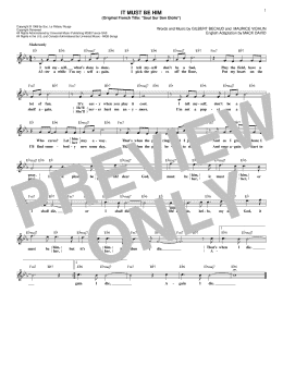 page one of It Must Be Him (Lead Sheet / Fake Book)