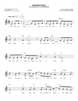 page one of Remember When (Easy Lead Sheet / Fake Book)