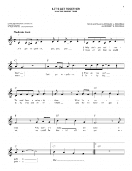page one of Let's Get Together (Easy Lead Sheet / Fake Book)
