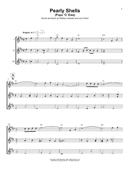 page one of Pearly Shells (Pupu O Ewa) (Ukulele Ensemble)