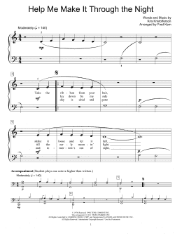 page one of Help Me Make It Through The Night (Educational Piano)