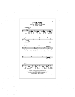 page one of Friends (Lead Sheet / Fake Book)