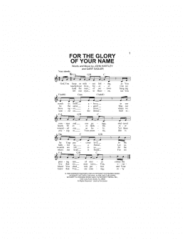 page one of For The Glory Of Your Name (Lead Sheet / Fake Book)