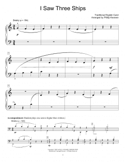 page one of I Saw Three Ships (arr. Phillip Keveren) (Educational Piano)