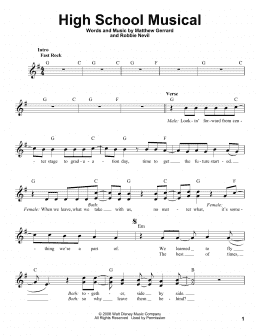 page one of High School Musical (Pro Vocal)