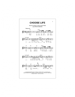 page one of Choose Life (Lead Sheet / Fake Book)