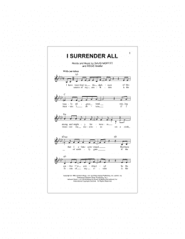 page one of I Surrender All (Lead Sheet / Fake Book)