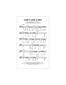 page one of Can't Live A Day (Lead Sheet / Fake Book)