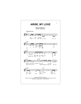 page one of Arise, My Love (Lead Sheet / Fake Book)