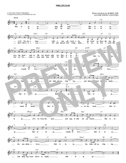 page one of Hallelujah [English version] (Lead Sheet / Fake Book)
