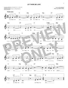 page one of Let There Be Love (Easy Lead Sheet / Fake Book)