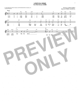 page one of Love Is A Song (Lead Sheet / Fake Book)