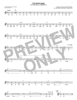 page one of The Work Song (Lead Sheet / Fake Book)