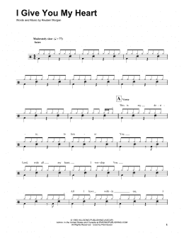 page one of I Give You My Heart (Drums Transcription)