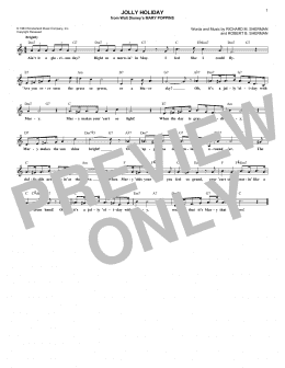 page one of Jolly Holiday (Lead Sheet / Fake Book)