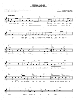 page one of Best Of Friends (from The Fox And The Hound) (Easy Lead Sheet / Fake Book)