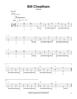 page one of Bill Cheatham (Banjo Tab)
