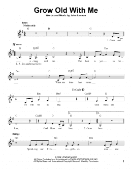 page one of Grow Old With Me (Pro Vocal)