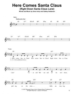 page one of Here Comes Santa Claus (Right Down Santa Claus Lane) (Pro Vocal)