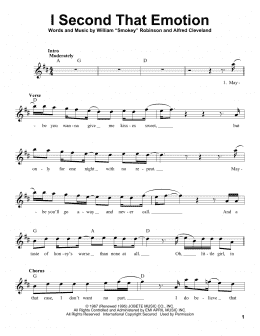 page one of I Second That Emotion (Pro Vocal)