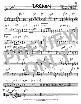 page one of Dreamy (Real Book – Melody & Chords – C Instruments)